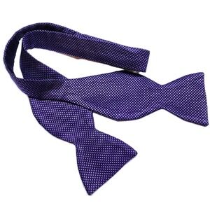 Carrot & Gibbs Handmade Pure Silk Purple Geometric Adjustable Bow Tie USA